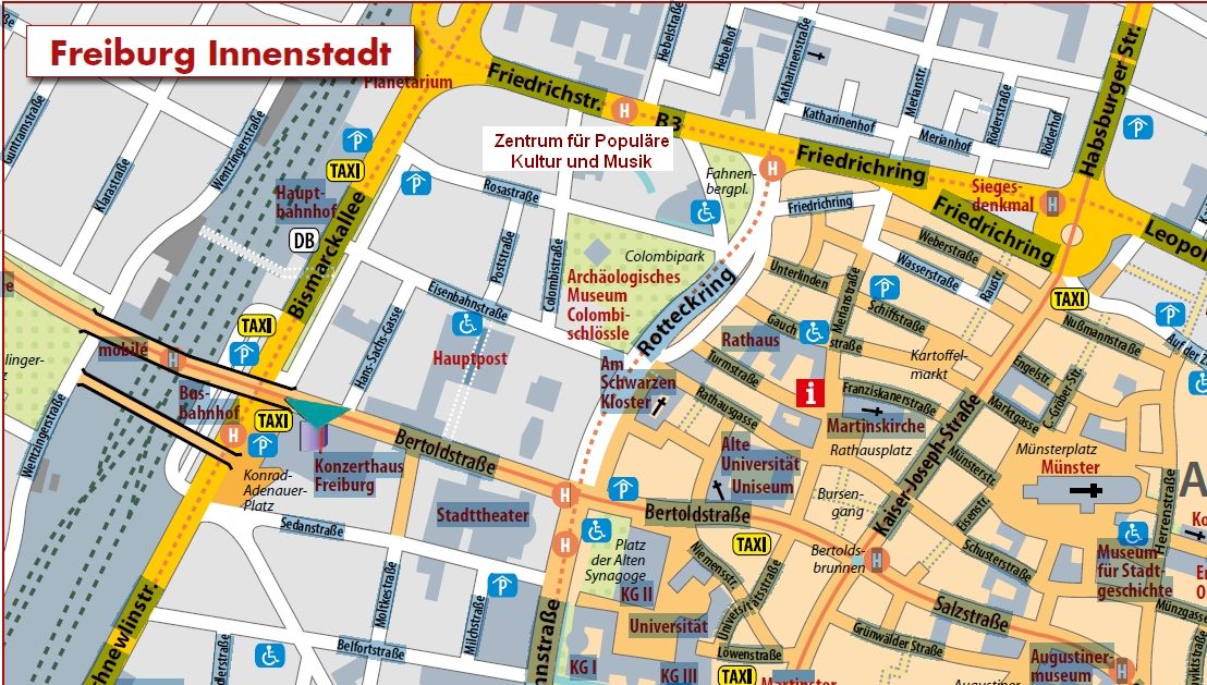 Innenstadtplan Freiburg 2014